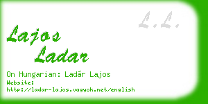 lajos ladar business card